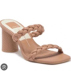 Dolce Vita Braided Strap Block Heel Sandals - Tan